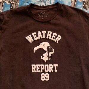 Weather Report Lion Retro Graphic Tee - Dark Brown Cream XL